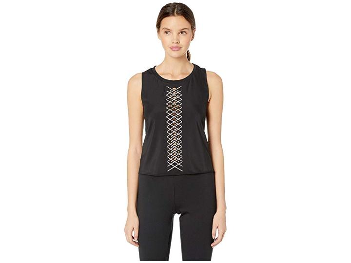 Ultracor Interlace Pixelate Racerback (nero/brushed Rose) Women's Clothing