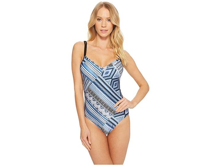 Seafolly Desert Tribe Sweetheart Maillot One-piece (bluestone) Women's Swimsuits One Piece