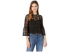 Bb Dakota Amazing Lace Sheer Yoke Top (black) Women's Clothing