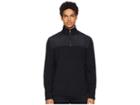 Vince Mixed Media 1/4 Zip Mock Neck Sweatshirt (black) Men's Clothing