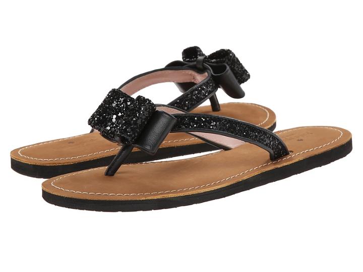 Kate Spade New York Icarda (black Glitter/black Nappa) Women's Sandals