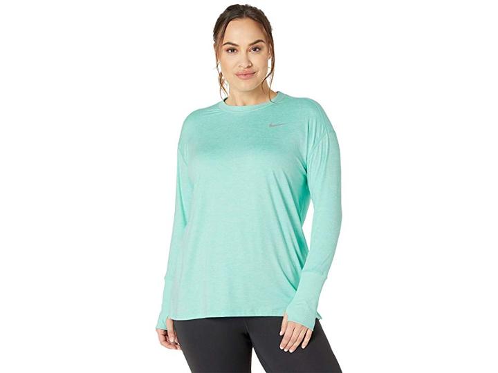 Nike Element Crew Top (sizes 1x-3x) (tropical Twist/teal Tint/reflective Silver) Women's Long Sleeve Pullover