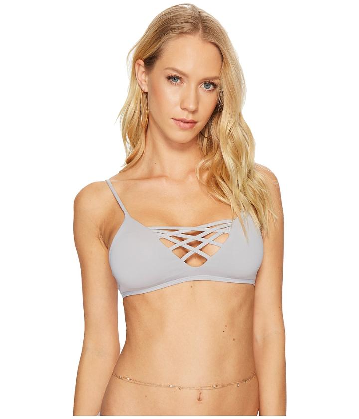 L*space Jaime Top (fog Grey) Women's Swimwear