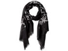 Bcbgmaxazria Soft Wash Embroidery Wrap (black) Scarves