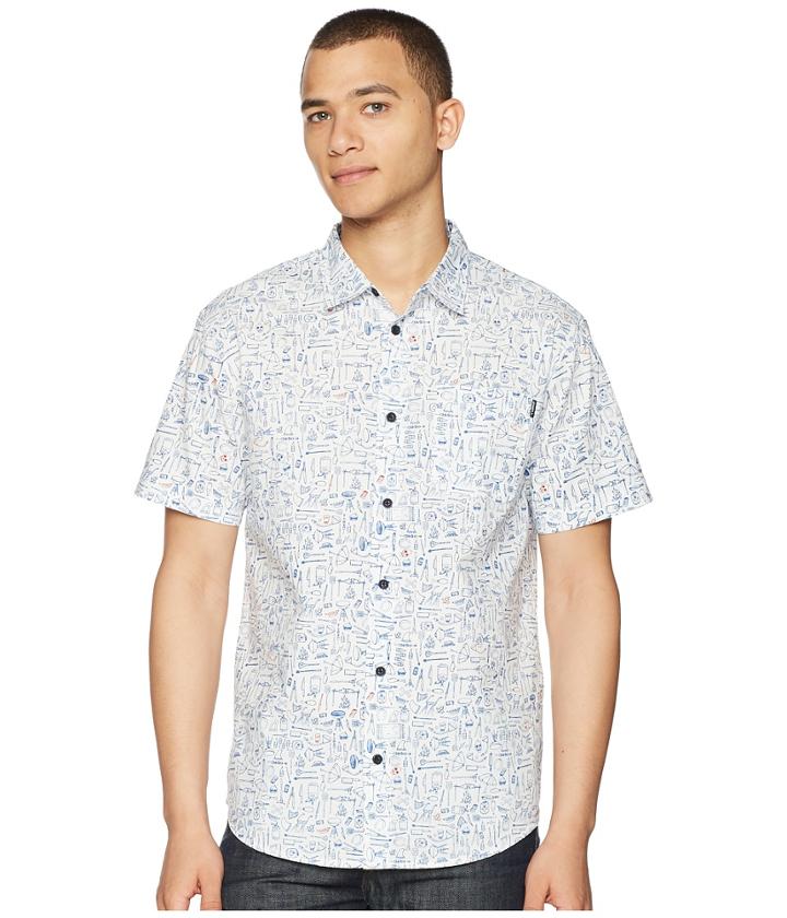 O'neill Growler Short Sleeve Woven Top (white) Men's Clothing