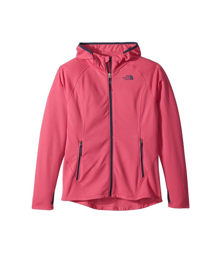 The North Face Kids Mid Cloud Fleece Hoodie (little Kids/big Kids) (petticoat Pink/blue Wing Teal) Girl's Sweatshirt