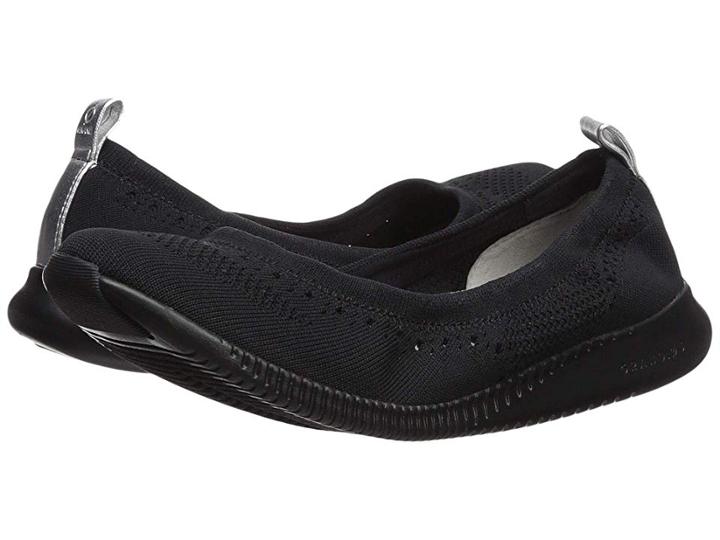 Cole Haan 2.zerogrand Stitchlite Ballet (black Knit/ivory) Women's Shoes