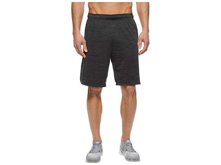 Nike Dri-fit Heathered 9 Training Short (black/metallic Hematite) Men's Shorts