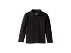 Chaser Kids Super Soft Long Sleeve Polo Tee With Front Pocket (little Kids/big Kids) (true Black) Boy's Long Sleeve Pullover