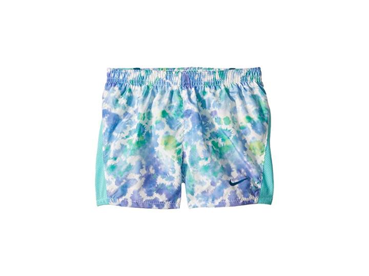 Nike Kids Rainbow Wash 10k Shorts (little Kids) (light Aqua) Girl's Shorts