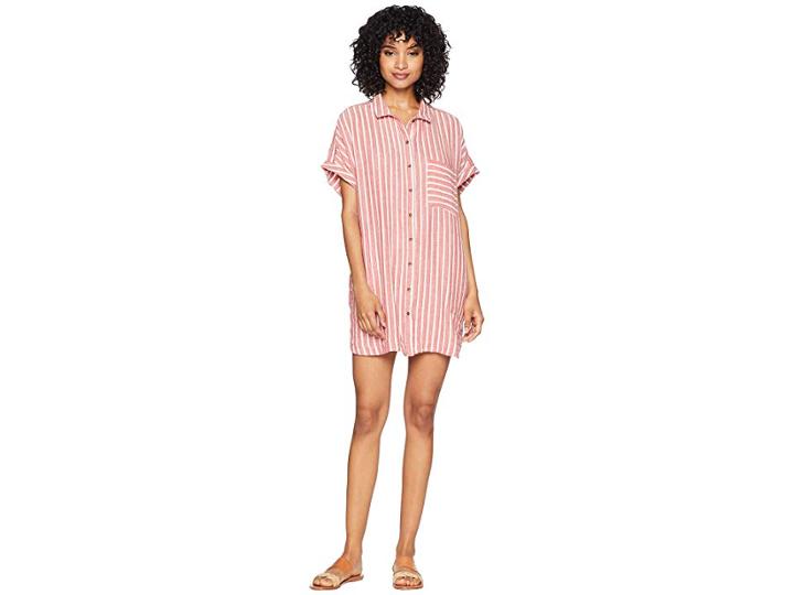 Plush Soleil Striped Dress (burnt Red) Women's Dress