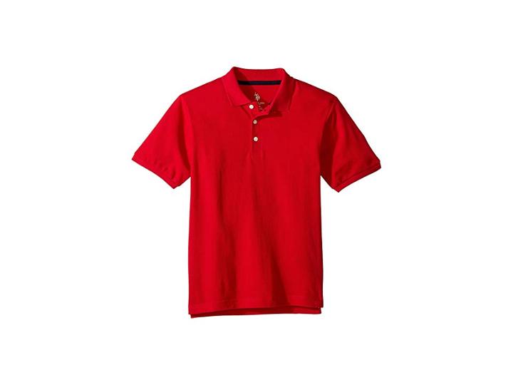 U.s. Polo Assn. Kids Basic Pique Polo (little Kids/big Kids) (red) Boy's Clothing