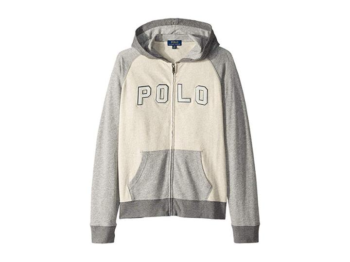 Polo Ralph Lauren Kids Cotton Spa Terry Hoodie (big Kids) (light Grey Heather) Boy's Clothing