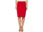 Tahari By Asl Pencil Skirt W/ Wide Waistband And Hardware (crimson Red) Women's Skirt