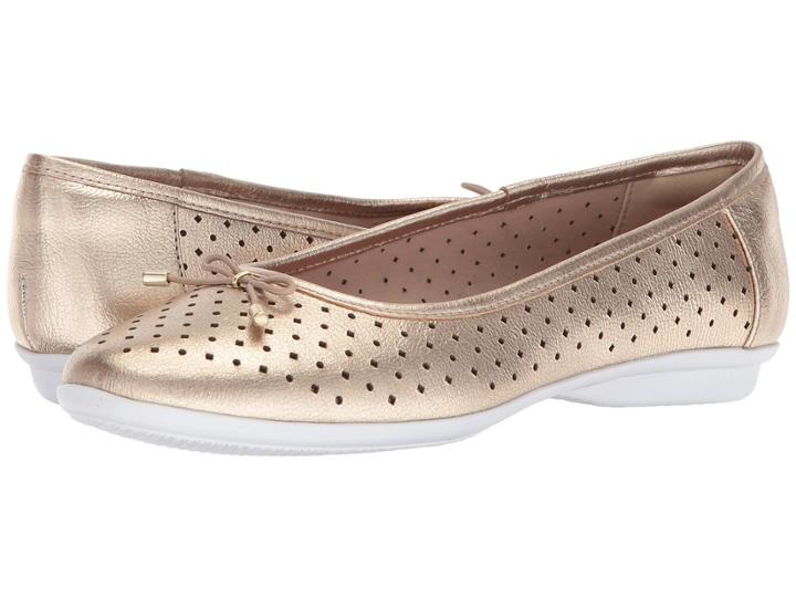 Clarks Gracelin Lea (gold Metallic Leather) Women's Shoes