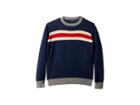 Toobydoo Knit Crew Neck Sweater (toddler/little Kids/big Kids) (navy Stripe) Boy's Sweater