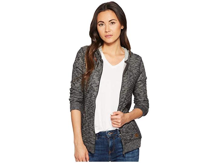 Roxy Trippin Zip Hoodie (anthracite Heather) Women's Sweatshirt