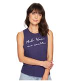 Roxy Make Waves Muscle Tank Top (deep Cobalt) Women's Sleeveless