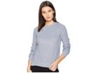 Pink Rose Scoop Neck Raglan Long Sleeve Sweater Pullover W/ Side Lace-up (sea Breeze) Women's Sweater