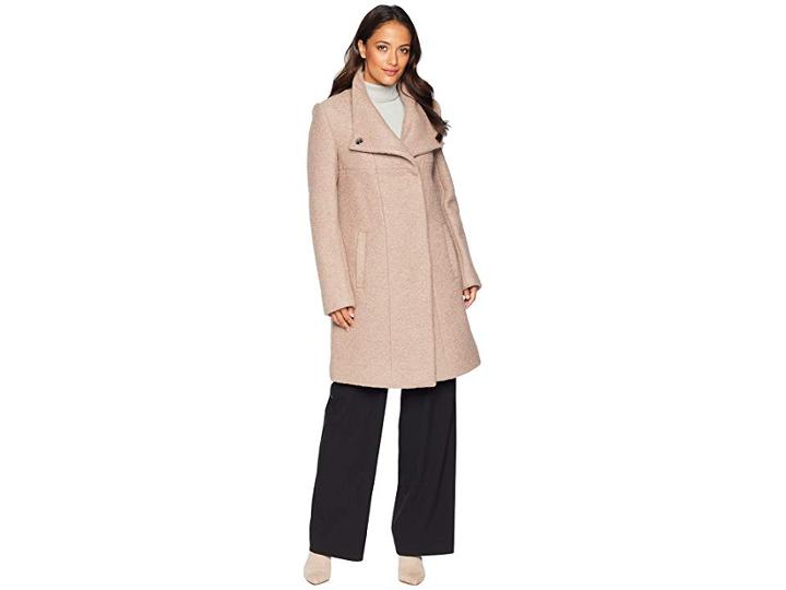 Kenneth Cole New York Wool Asymmetrical Coat (mauve) Women's Coat