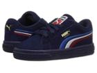 Puma Kids Suede Classic Multicolor Embossed (little Kid/big Kid) (peacoat/puma White/ribbon Red/strong Blue) Boy's Shoes