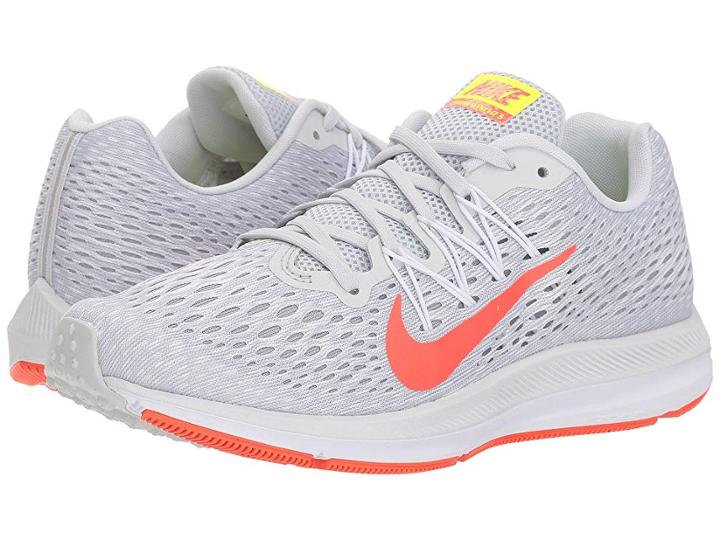 Nike Air Zoom Winflo 5 (pure Platinum/bright Crimson/white) Women's Running Shoes