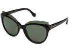 Balenciaga Ba0094 (dark Havana Front/dark Havana Temple/rose Gold Logo/green Lenses) Fashion Sunglasses