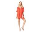 Echo Design Ruffle Knit Poncho (poppy) Women's Clothing