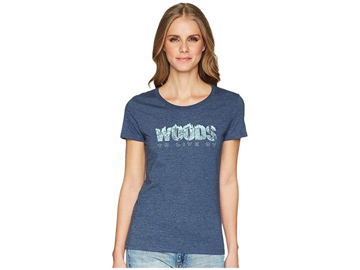 Toad&co Woods To Live By Short Sleeve Tee (navy Heather) Women's T Shirt