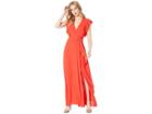 Bcbgmaxazria Callie Ruffled Gown (bright Red) Women's Dress