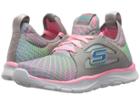 Skechers Kids Flex Trainer 81774l (little Kid/big Kid) (gray/multi) Girl's Shoes