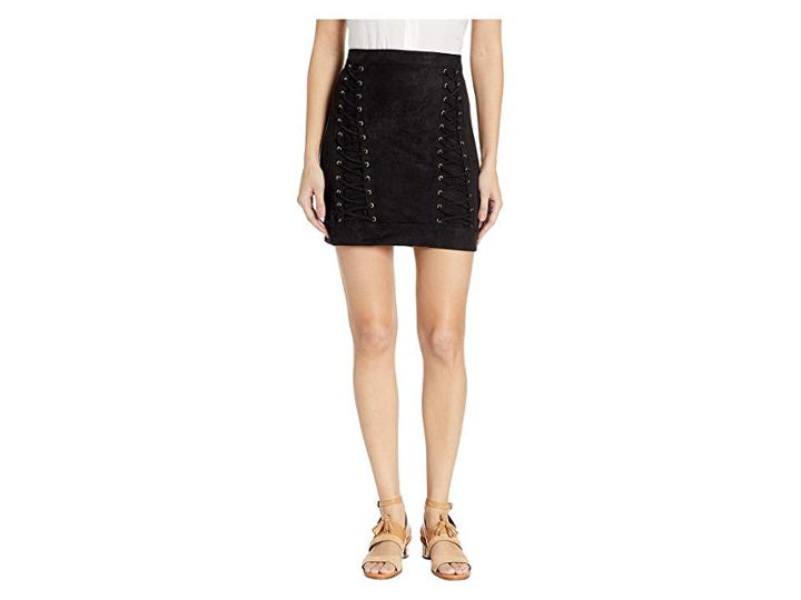Bebe Lace-up Mini Skirt (jet Black) Women's Skirt