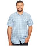 Exofficio Arruga Plaid Short Sleeve Shirt (deep Water) Men's Short Sleeve Button Up