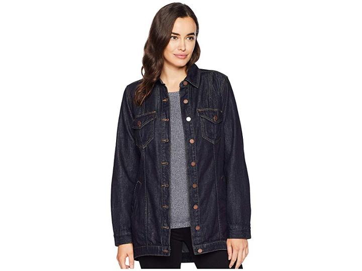 Liverpool High-low Shirt Jacket In Classic Soft Rigid Denim (indigo Rinse) Women's Coat