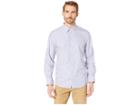 Calvin Klein Long Sleeve French Placket Dobby Stripe Shirt (clear Sky) Men's Clothing