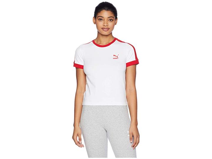 Puma Classics Tight T7 Tee (puma White) Women's T Shirt