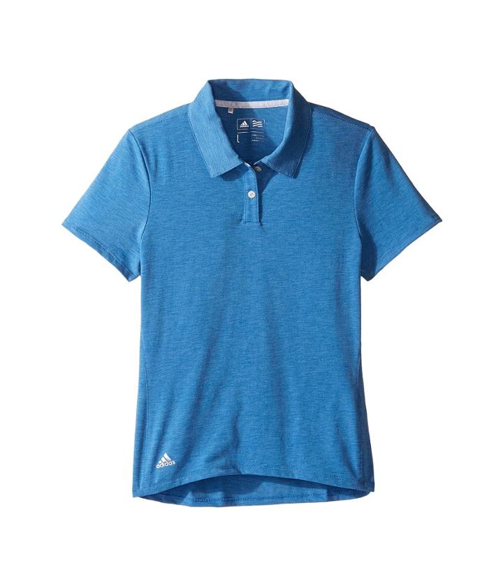 Adidas Golf Kids Essential Polo (big Kids) (blue Heather) Girl's Short Sleeve Pullover