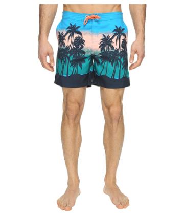 Original Penguin Sunset Beach Printed (diva Blue) Men's Swimwear