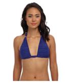 Vitamin A Swimwear Uptown Reversible Halter Top (isis Blue Ray) Women's Swimwear