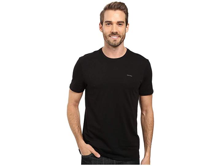 Calvin Klein Short Sleeve Pima Cotton Crew T-shirt (black) Men's T Shirt