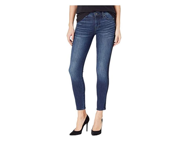 7 For All Mankind The Ankle Skinny With Double Black Velvet Stripes In B(air) Authentic Chance (b(air) Authentic Chance) Women's Jeans