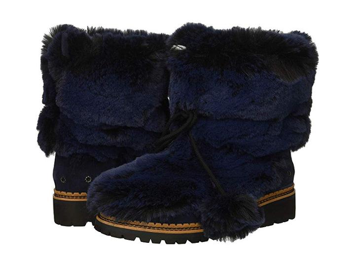 Sam Edelman Blanche (blatic Navy Opulent Fur/velutto Suede Leather) Women's Shoes