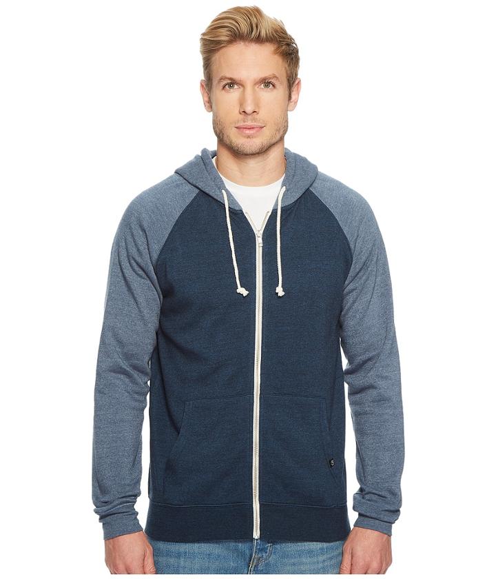 Threads 4 Thought Color Block Malibu Zip Hoodie (midnight/china Blue) Men's Sweatshirt