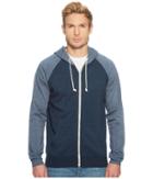 Threads 4 Thought Color Block Malibu Zip Hoodie (midnight/china Blue) Men's Sweatshirt