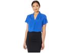 Calvin Klein V-neck Short Sleeve Top (regatta) Women's Clothing