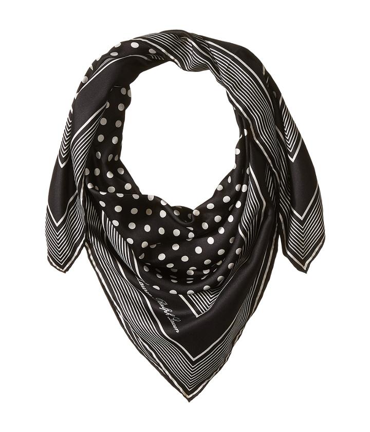 Lauren Ralph Lauren Anna Silk Square Scarf (black) Scarves