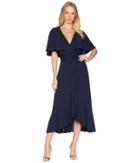 Juicy Couture Knit Jersey Wrap Midi Dress (regal) Women's Dress