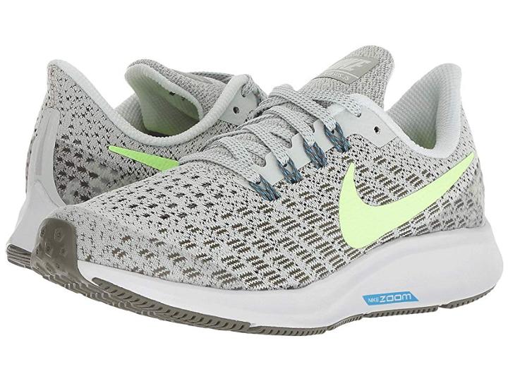Nike Kids Air Zoom Pegasus 35 (little Kid/big Kid) (light Silver/lime Blast/twilight Marsh) Boys Shoes