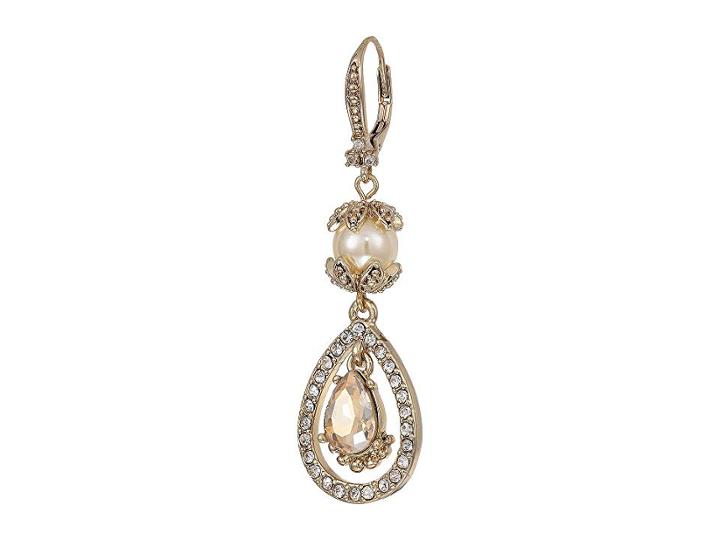 Marchesa Medium Double Drop Earrings (gold/silk Multi) Earring