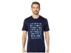 Lacoste Short Sleeve Regular Fit Lacoste Letter Block Graphic T-shirt (navy Blue) Men's T Shirt